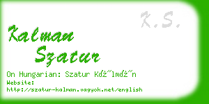 kalman szatur business card
